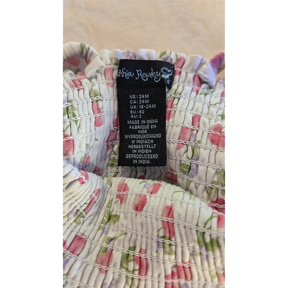 Cynthia Rowley Toddler Girls Cherry Smocked Top & Pink Pants‎ Set 24M
